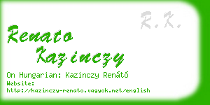 renato kazinczy business card