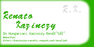 renato kazinczy business card